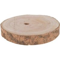 1x Woondecoratie ronde boomschijf 20 cm van Paulowna hout   - - thumbnail