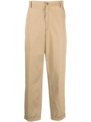 Kenzo pantalon en coton à coupe droite - Tons neutres