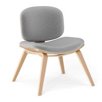Moderne Accentstoel met Rugleuning en Gestoffeerde Zitting Ruimtebesparende Loungefauteuil Lichtgrijs Moderne Accentstoel met Rugleuning en Gestoffeerde Zitting Ruimtebesparende Loungefauteuil Lichtgrijs