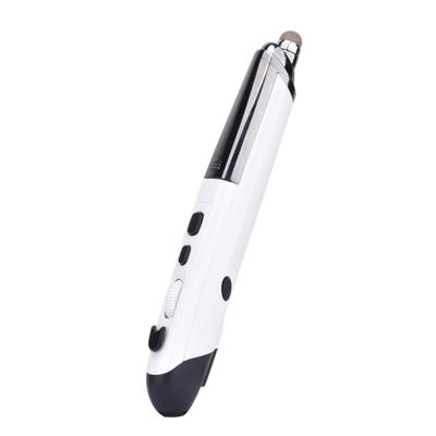 PR-08 6-toetsen Smart draadloze optische muis met Stylus pen & Laser functie (wit)