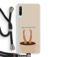 Aggressively drinks coffee: Huawei P Smart Pro Transparant Hoesje met koord