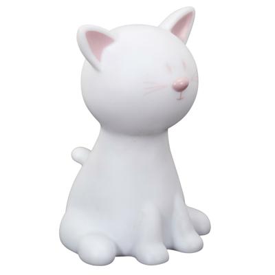 Home Deco Kids Nachtlampje Led - kat/poes - RGB kleuren - wit - 19 cm