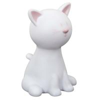 Home Deco Kids Nachtlampje Led - kat/poes - RGB kleuren - wit - 19 cm
