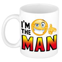 Im the man kado mok / beker wit met Smile Emoticon - cadeau mok