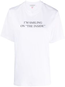 Victoria Beckham "t-shirt imprimé 'I'm Smiling on the Inside""" - Blanc