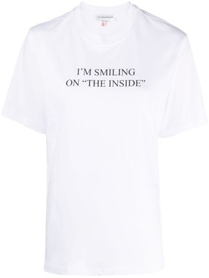 Victoria Beckham "t-shirt imprimé 'I'm Smiling on the Inside""" - Blanc