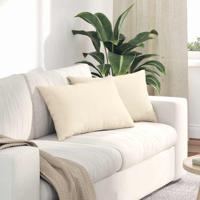 Sofa Kussens 2 pcs Crme 60 x 40 cm Katoen Stof Sofa Kussens 2 pcs Crme 60 x 40 cm Katoen Stof