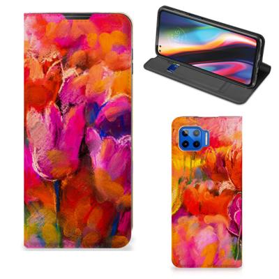 Bookcase Motorola Moto G 5G Plus Tulips Bookcase Motorola Moto G 5G Plus Tulips