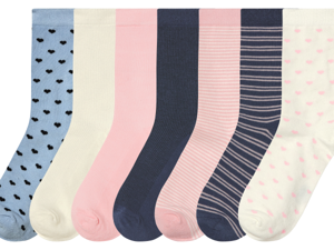 esmara 7 Paar kinder sokken (Blauw/roze/wit, 35-38)
