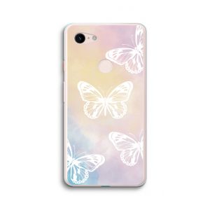 White butterfly: Google Pixel 3 XL Transparant Hoesje