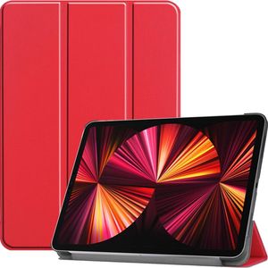 Basey iPad Pro 2021 (11 inch) Hoesje Kunstleer Hoes Case Cover -Rood