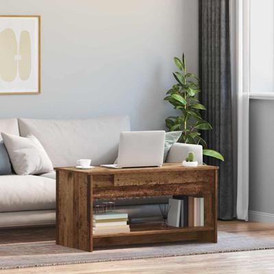 Salontafel met plank met opslag Oud hout 102 x 50 x 52.5 cm Bewerkt hout