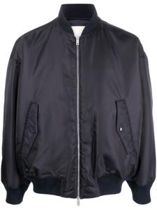 Emporio Armani veste bomber zippé à fini satiné - Bleu