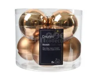 Kerstballen Glas Ø7cm Pecannoot Bruin 8st