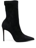 Le Silla bottines Eva 100 mm en daim - Noir - thumbnail