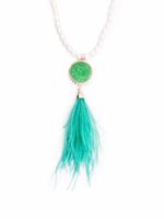 CISCO ROMERO collier à pendentif orné de plumes - Blanc