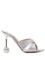 Aquazzura mules Yes Darling 95 mm à ornements en cristal - Argent