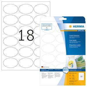 HERMA Etiketten wit Movables/verwijd. 63.5x42.3 mm ovaal A4