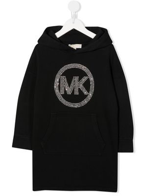 Michael Kors Kids robe-hoodie à logo strassé - Noir