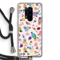 Terrazzo Memphis Pink: OnePlus 8 Pro Transparant Hoesje met koord