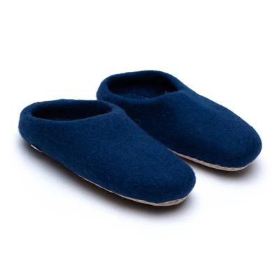 Sloffen Wol Blauw - schoenmaat 46