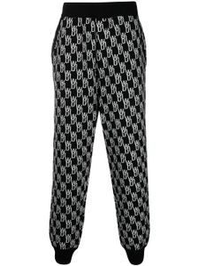 We11done pantalon de jogging en maille intarsia - Noir