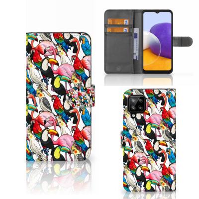 Samsung Galaxy A22 4G | M22 | Telefoonhoesje | Met pasjeshouder | Birds