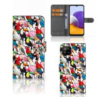 Samsung Galaxy A22 4G | M22 | Telefoonhoesje | Met pasjeshouder | Birds