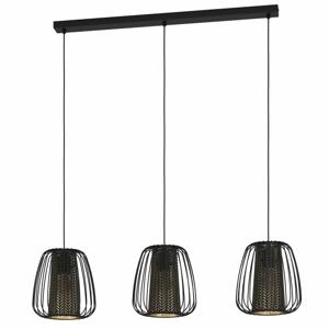Eglo Hanglamp Curasao staal zwart /staal textiel zwart,goud
