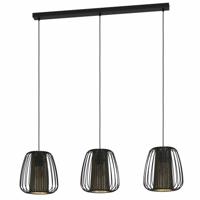 Eglo Hanglamp Curasao staal zwart /staal textiel zwart,goud