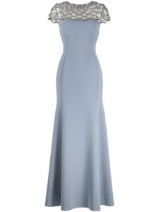 Jenny Packham robe évasée Melody à détails de perles - Bleu