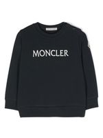 Moncler Enfant sweat en coton mélangé à logo brodé - Bleu