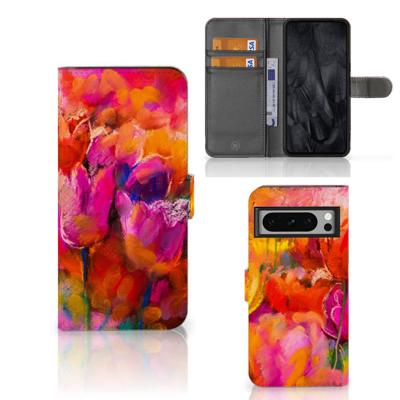 Hoesje Google Pixel 8 Pro Tulips | Portemonnee hoesje Hoesje Google Pixel 8 Pro Tulips | Portemonnee hoesje