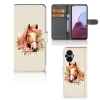 Telefoonhoesje met Pasjes voor OPPO Reno 8 Lite | OnePlus Nord N20 Paard