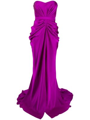 Ana Radu robe-bustier longue à fronces - Rose