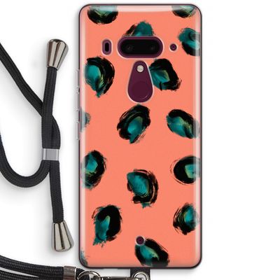 Pink Cheetah: HTC U12+ Transparant Hoesje met koord