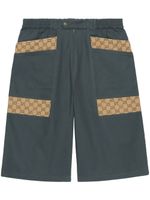 Gucci logo-print bermuda shorts - Gris