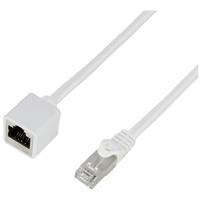 LogiLink CQX051S RJ45 Netwerkkabel, patchkabel CAT 6A S/FTP 2.00 m Wit Vlambestendig, Halogeenvrij, Afscherming gevlochten 1 stuk(s)