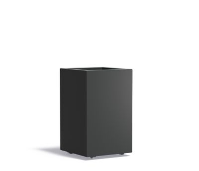 Aluminium plantenbak CARREZ met wielen 50x50x80cm.