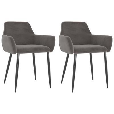 VidaXL Eetkamerstoelen 2 st fluweel donkergrijs