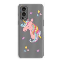 Roze eenhoorn: OnePlus Nord 2 5G Transparant Hoesje