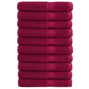 VidaXL Handdoeken solund 10 st 600 g/m² 100x200 cm bordeauxrood
