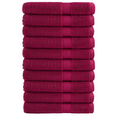 VidaXL Handdoeken solund 10 st 600 g/m² 100x200 cm bordeauxrood