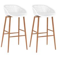 Barstoelen 2 st wit