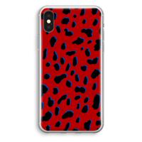 Red Leopard: iPhone XS Transparant Hoesje - thumbnail