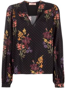 TWINSET blouse à mélange d'imprimés - Noir