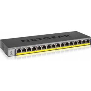 Netgear GS116PP Unmanaged Gigabit Ethernet (10/100/1000) Power over Ethernet (PoE) Zwart