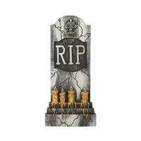 Horror kerkhof decoratie grafsteen - kaarsen met licht - 93 x 42 cm - Halloween feestdecoratie