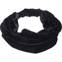 Zwart fluwelen hoofdband/haarband voor dames   - - thumbnail