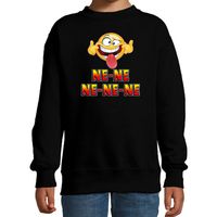 Funny emoticon sweater Ne ne ne ne ne zwart kids - thumbnail